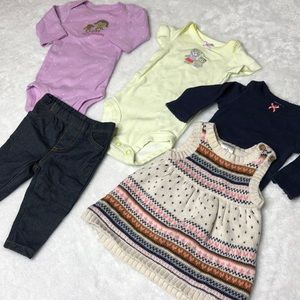 5 piece Carter’s lot, newborn baby girl
